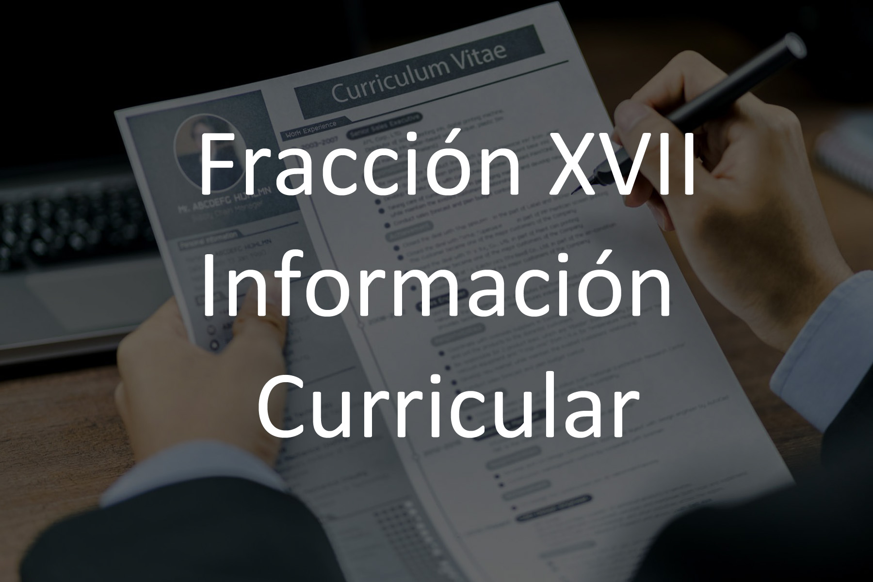 Fracción XVII Información Curricular