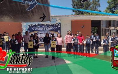 Fin de cursos en primaria bilingüe Cuauhtémoc contó con la presencia del Secretario General